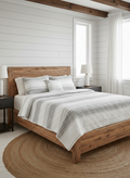 Flow Quilt Set — White & Grey