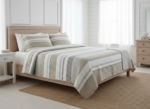 Harmonie Quilt Set — Taupe