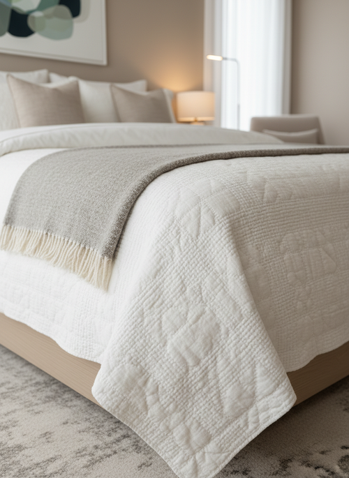 Haven Quilt Set — Cream White