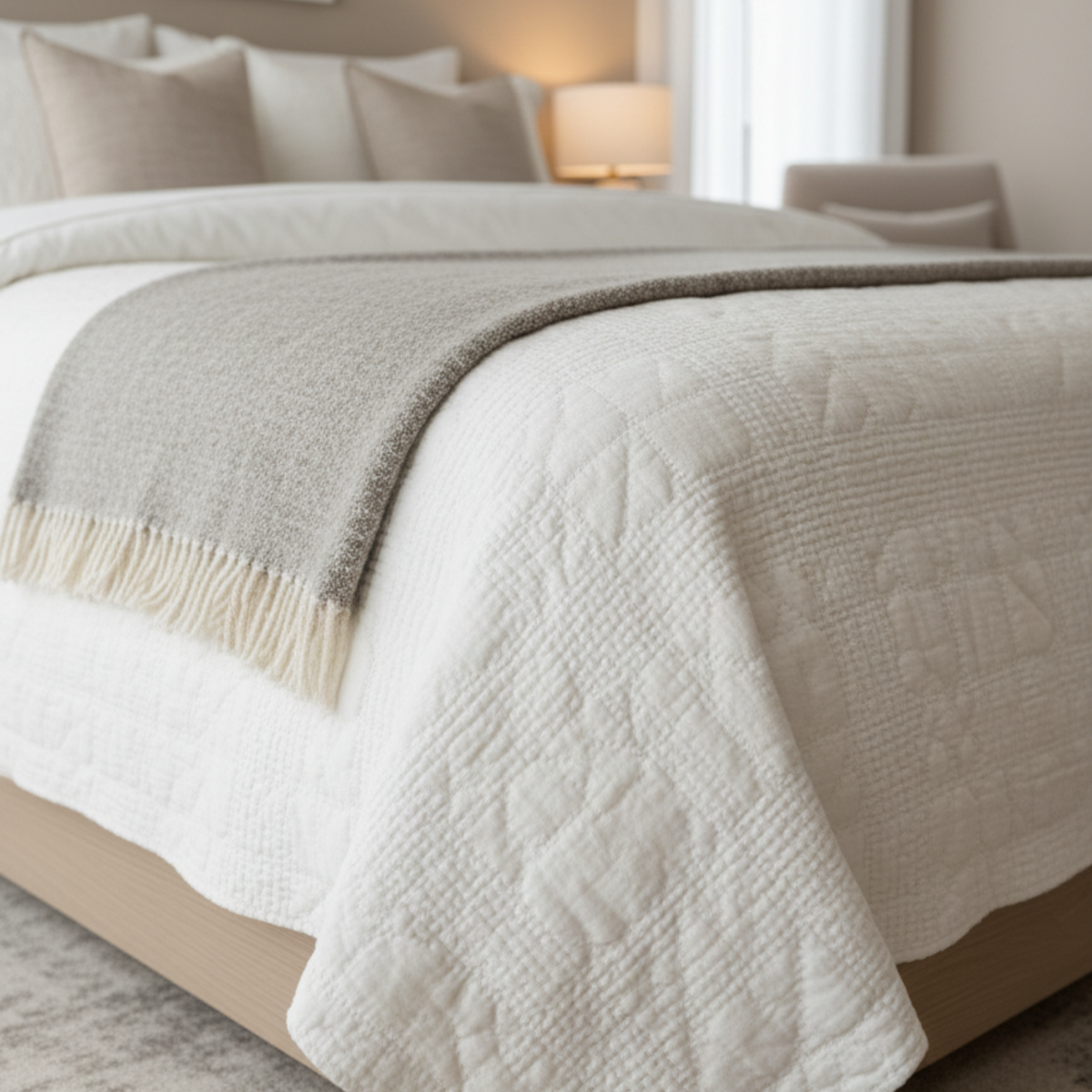 Haven Quilt Set — Cream White
