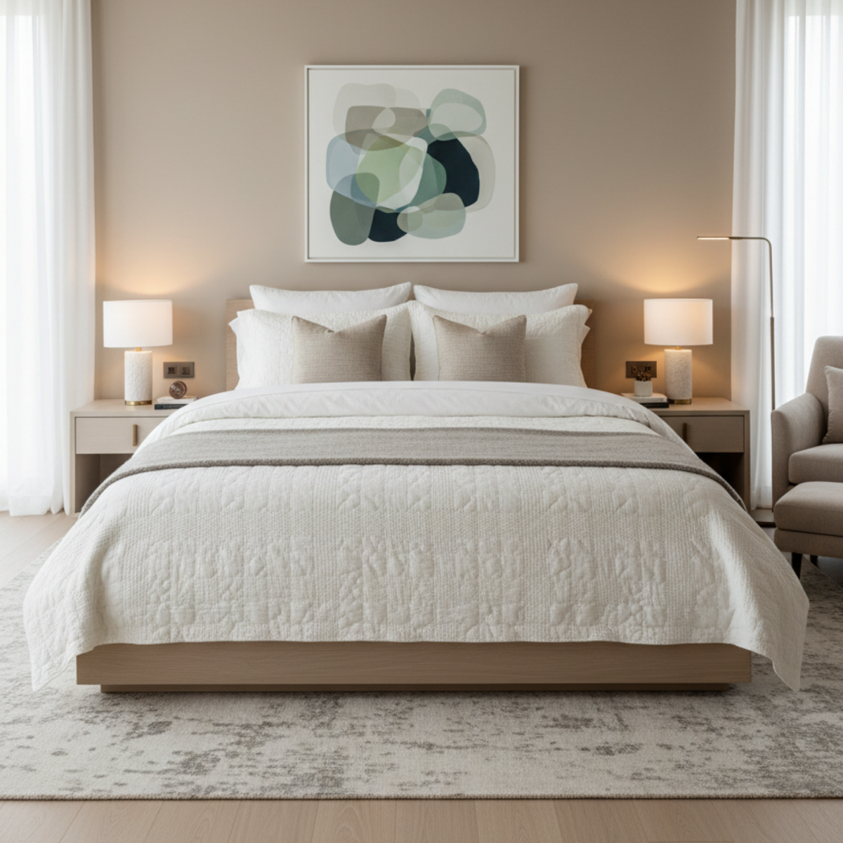 Haven Quilt Set — Cream White