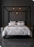 Victoria duvet cover set on a made bed