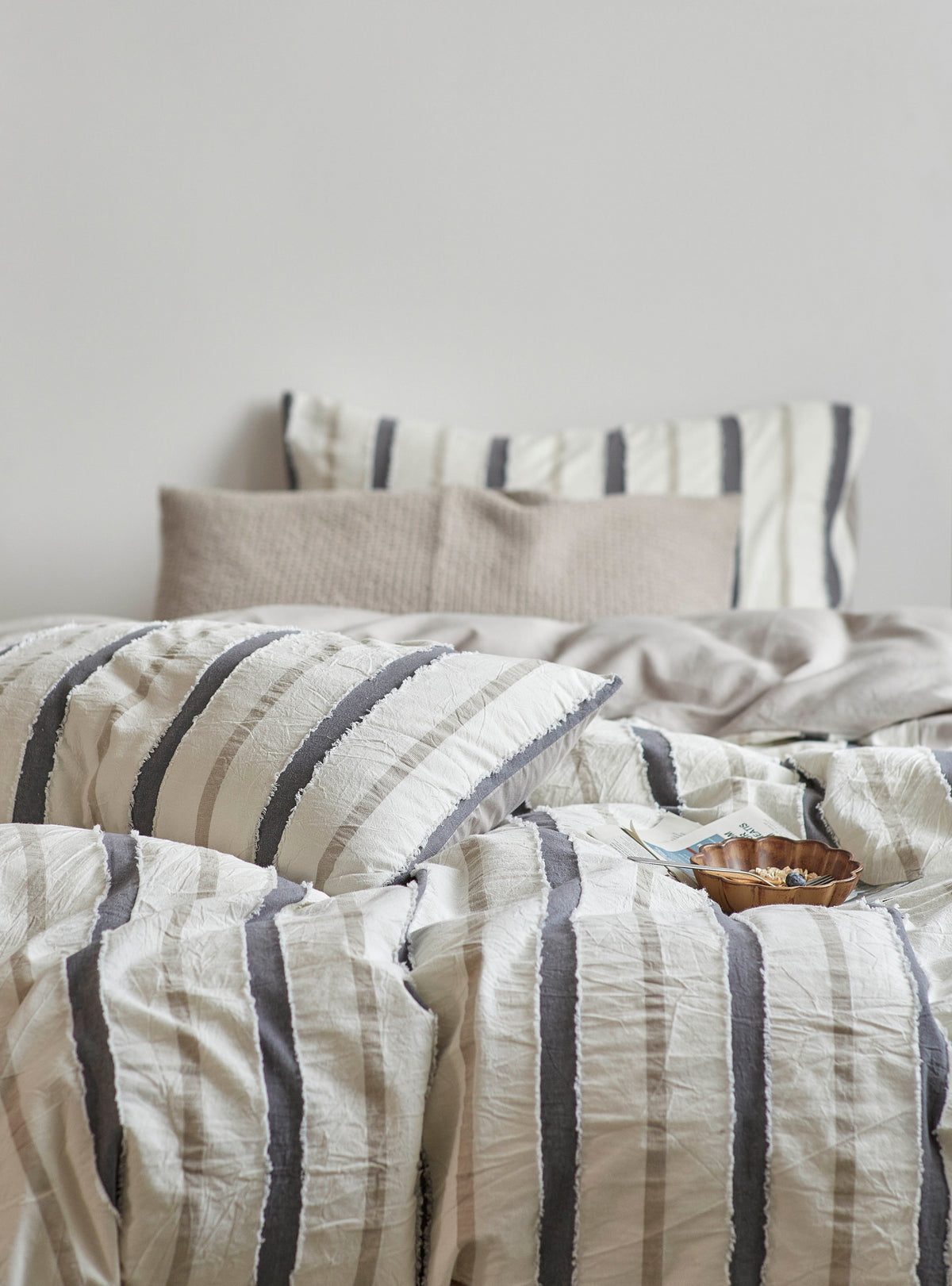 Mila striped duvet cover detail