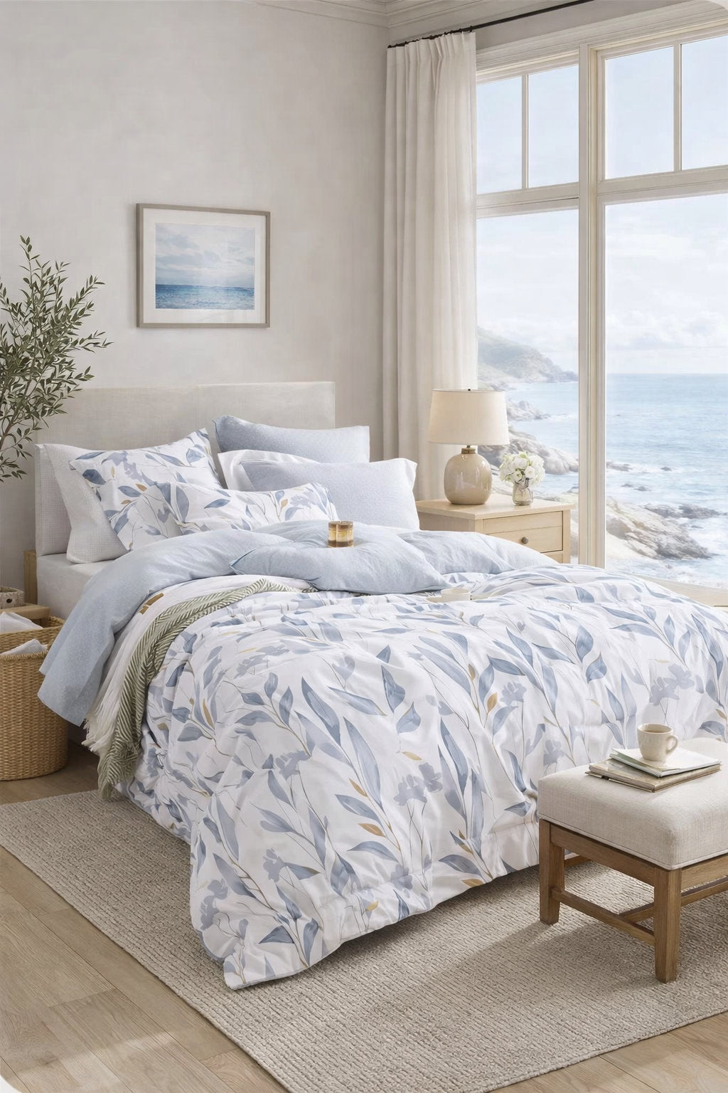 Kayla duvet cover set on a made bed