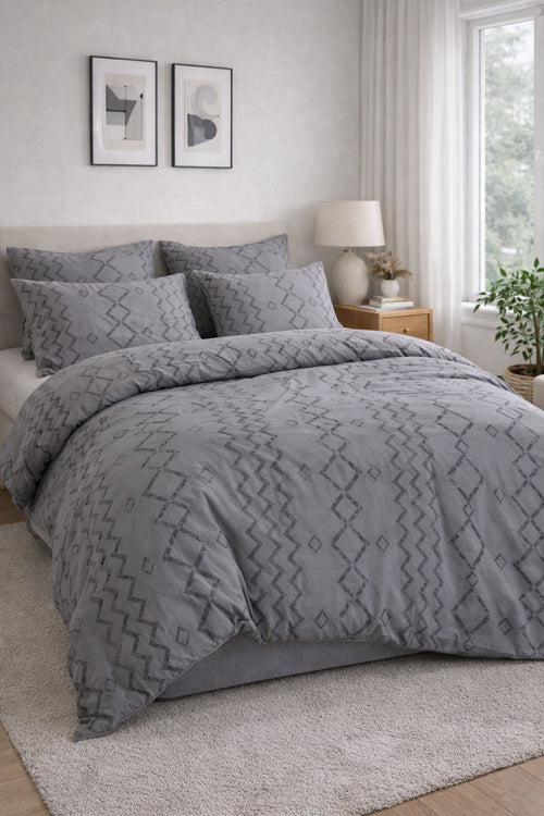 Alex duvet cover styled with matching shams