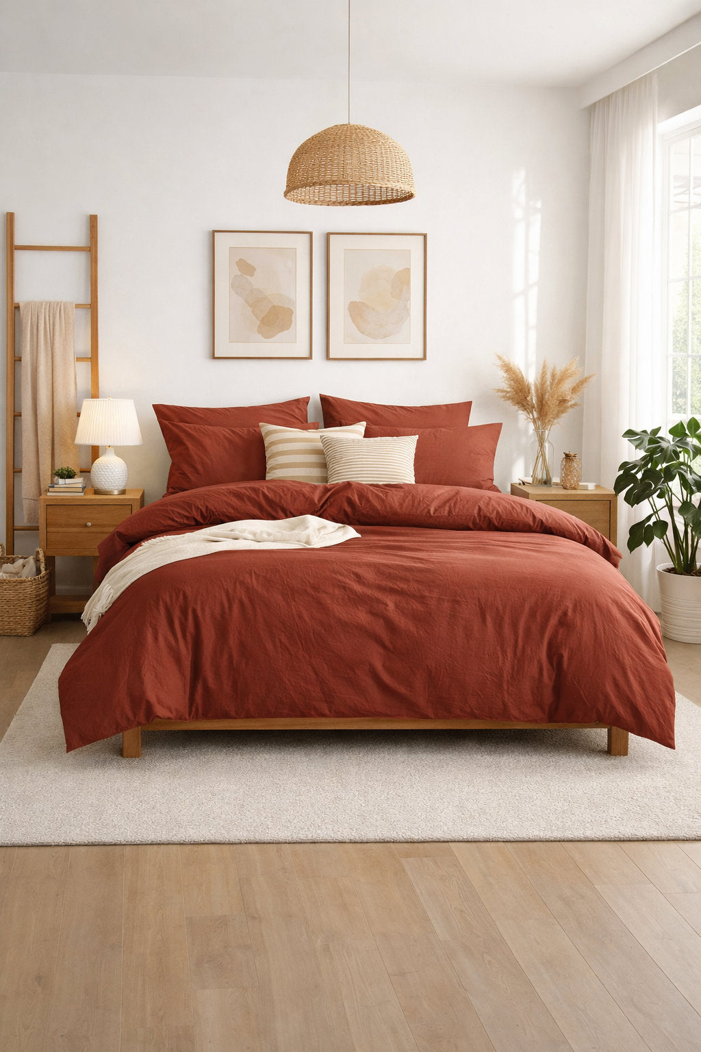 Nature duvet cover set in Terracotta