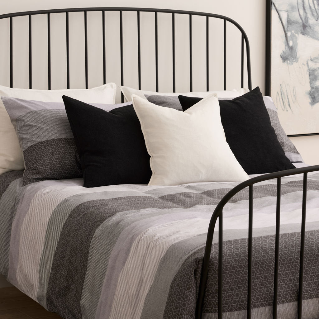 Brooks duvet cover set on a made bed