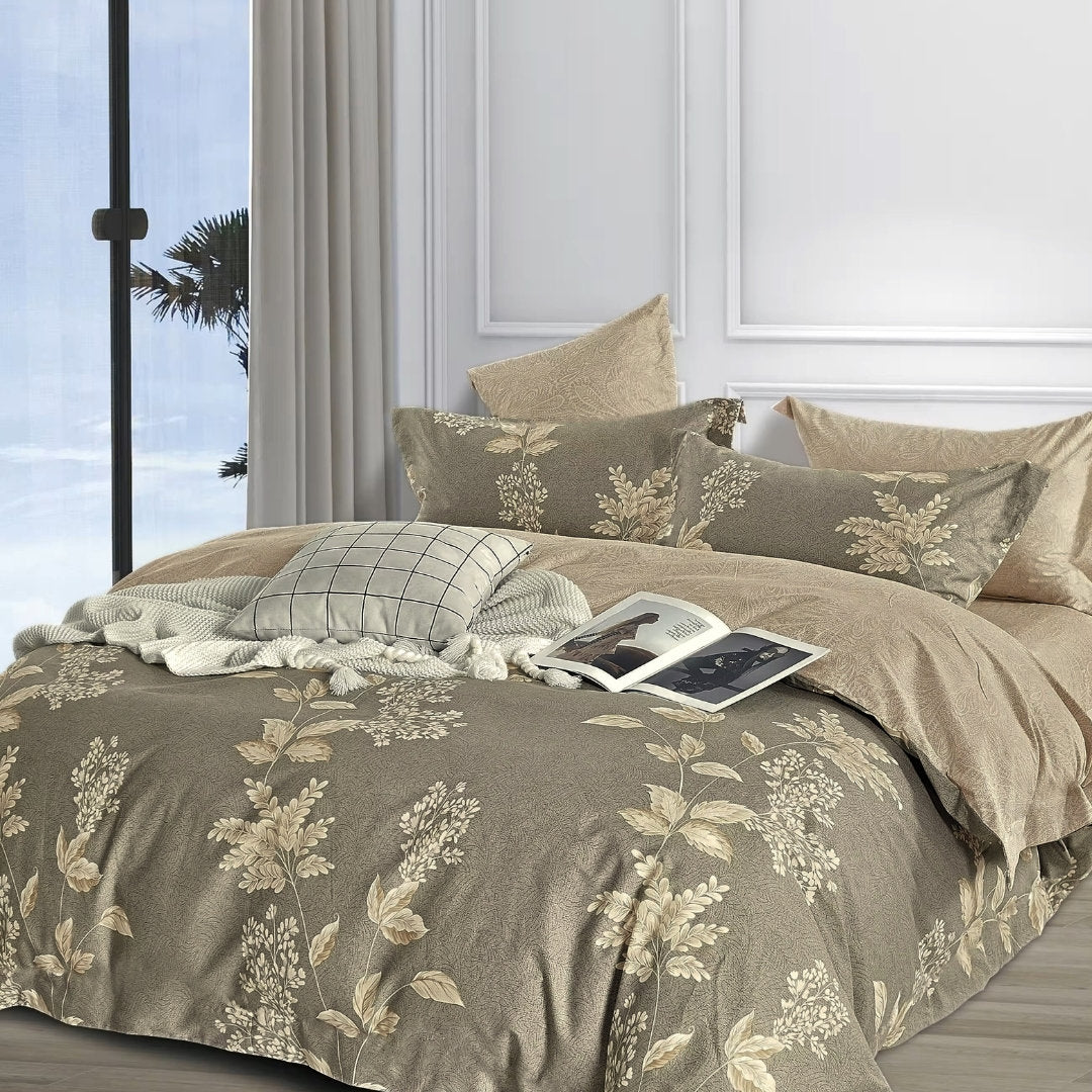 Megan duvet cover styled with matching shams