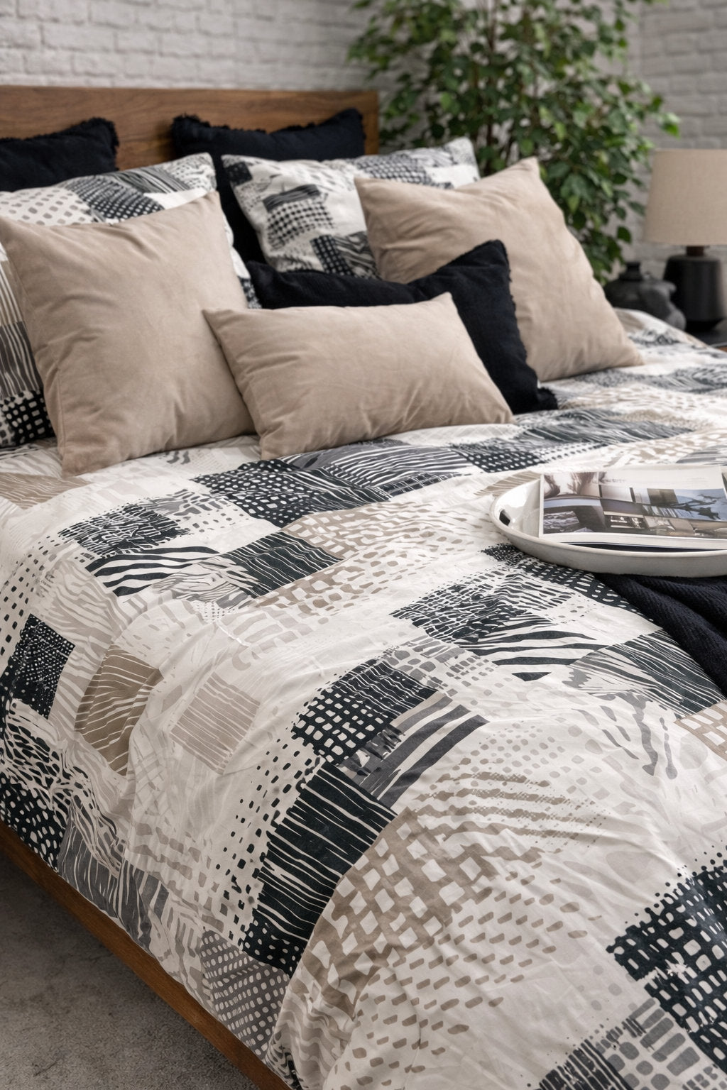 Zao duvet cover styled with matching shams