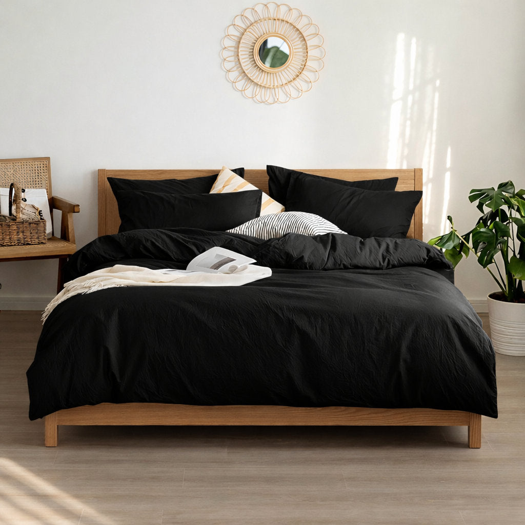 Nature duvet cover set in Black