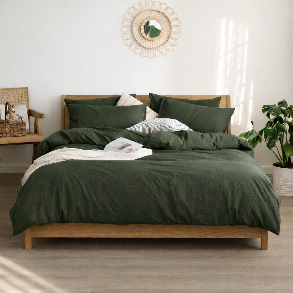Nature duvet cover set in Army Green