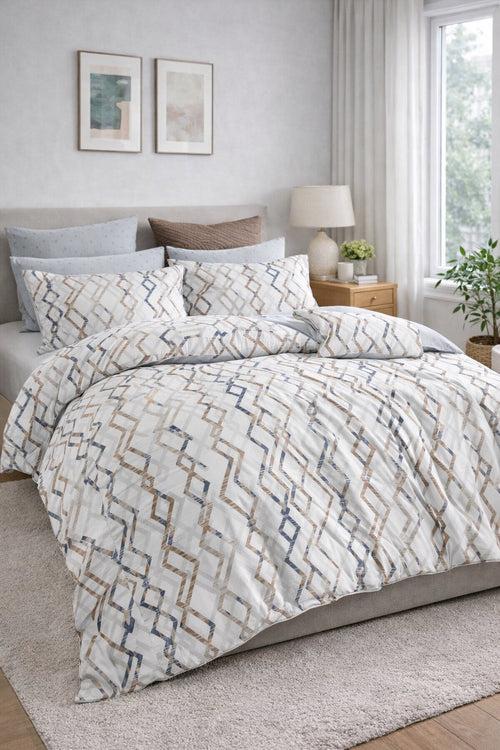 Adam duvet cover styled with matching shams
