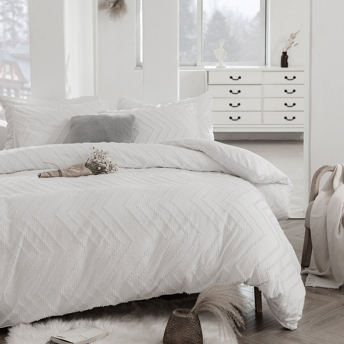 Arnaud duvet cover styled with matching shams
