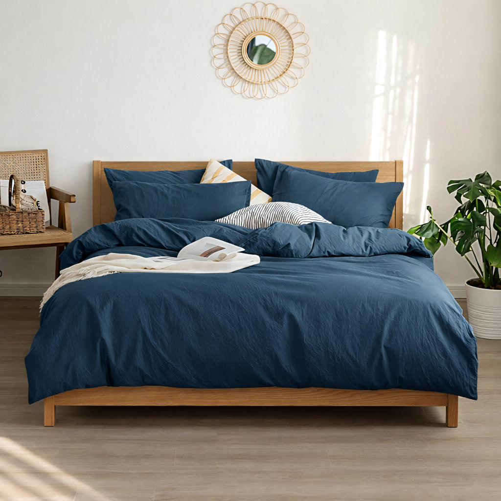 Nature duvet cover set in Dark Blue