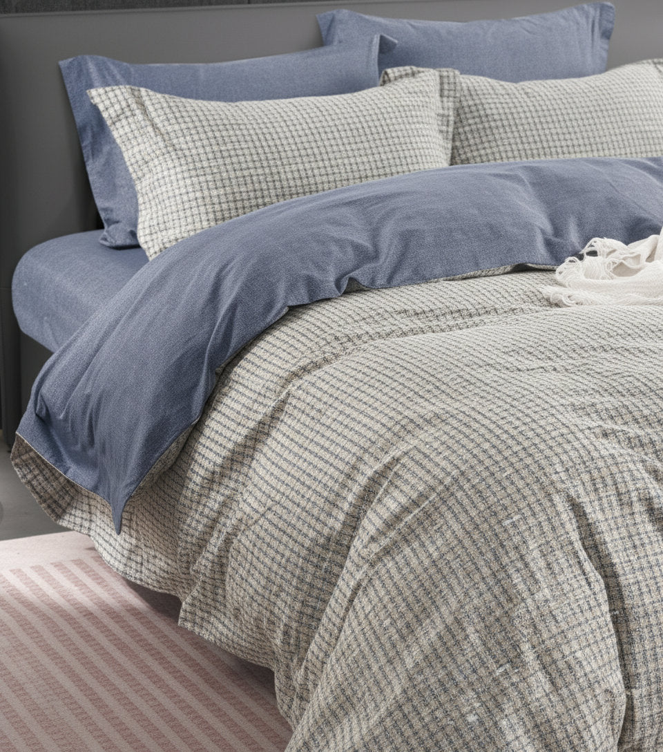 Ludovic duvet cover styled with matching shams