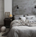 Jax textured cotton duvet cover set on a made bed
