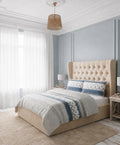 Waylon duvet cover set on a made bed