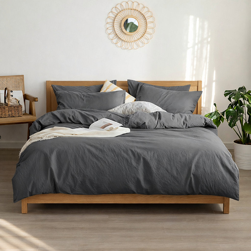 Nature duvet cover set in Dark Grey