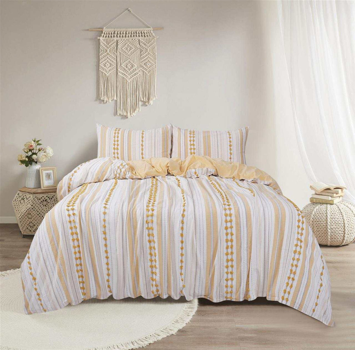 Noam duvet cover styled with matching shams