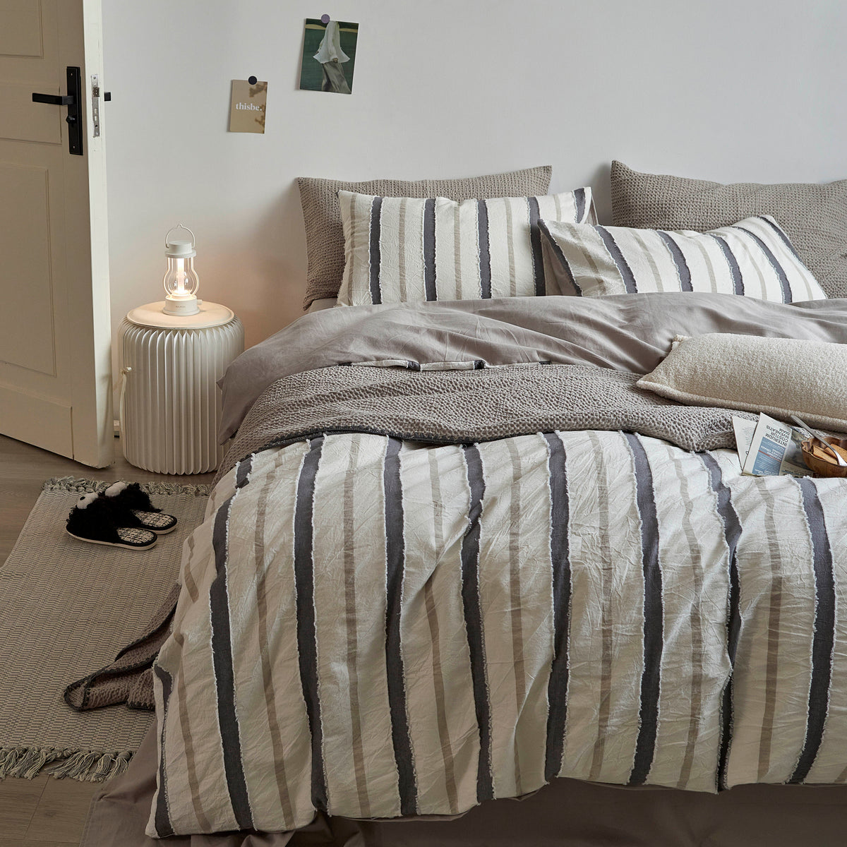 Mila duvet cover styled with matching shams