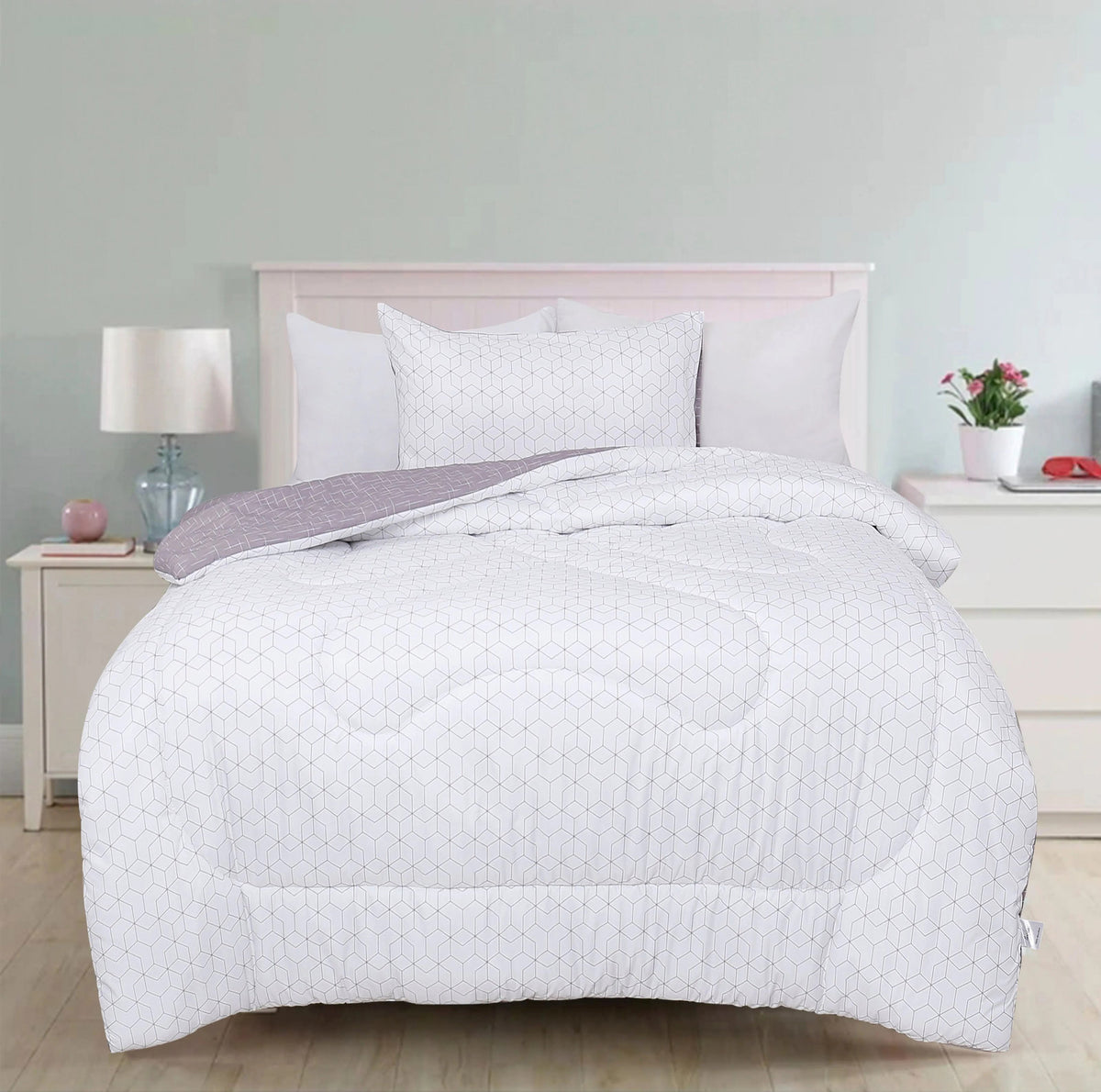 Jazlin comforter styled with its sham