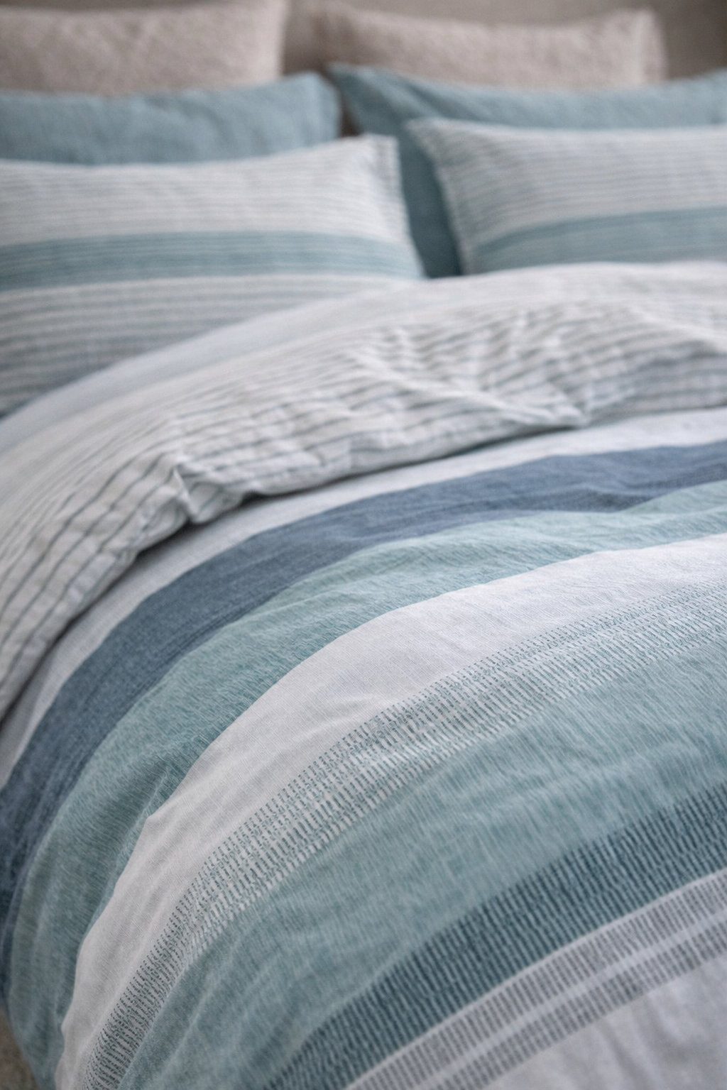 Tom duvet cover styled with matching shams