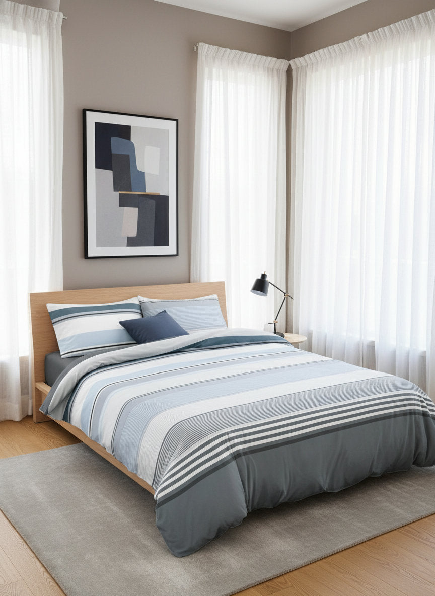 Justin duvet cover styled with matching shams