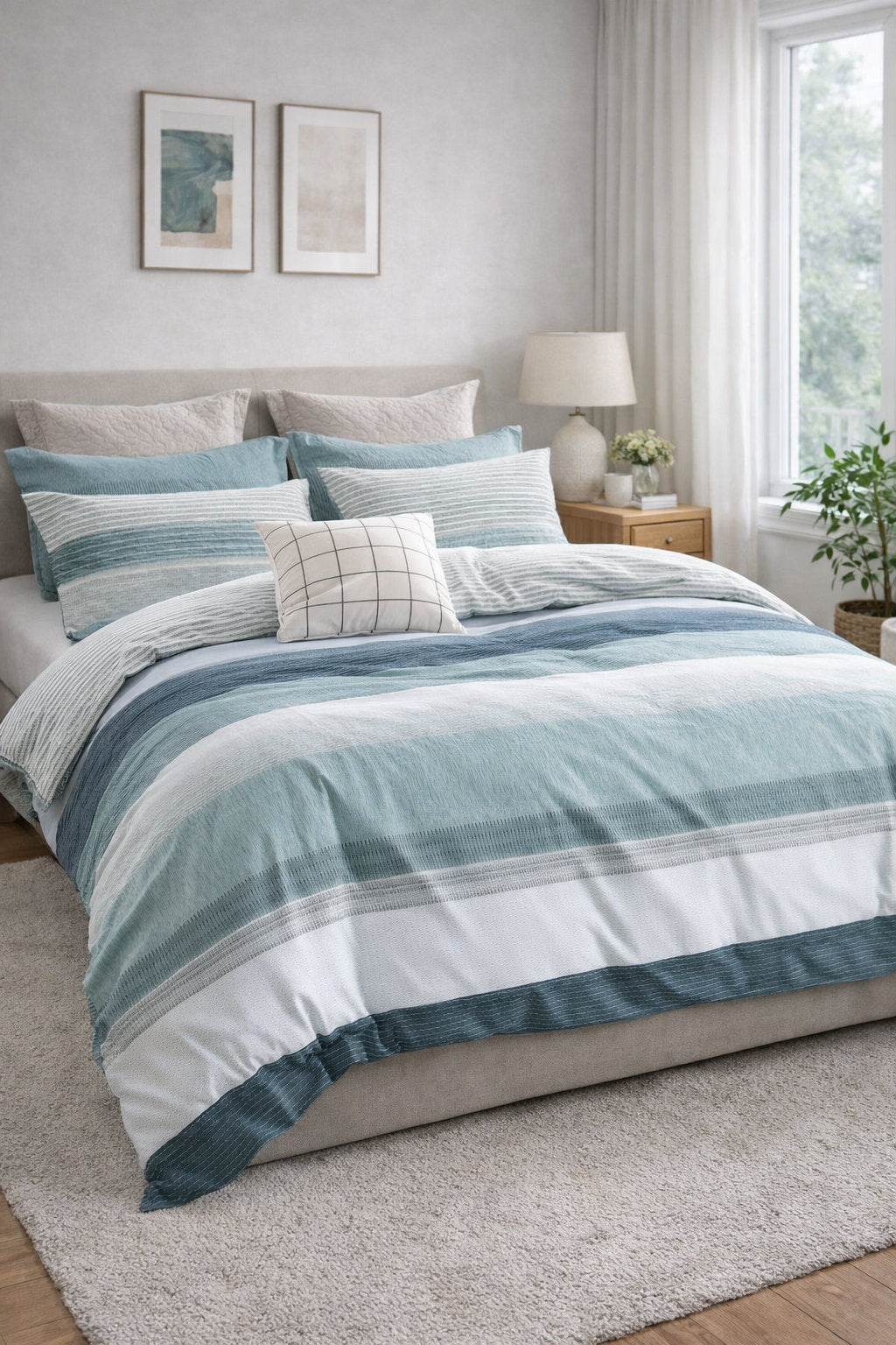Tom duvet cover set on a made bed