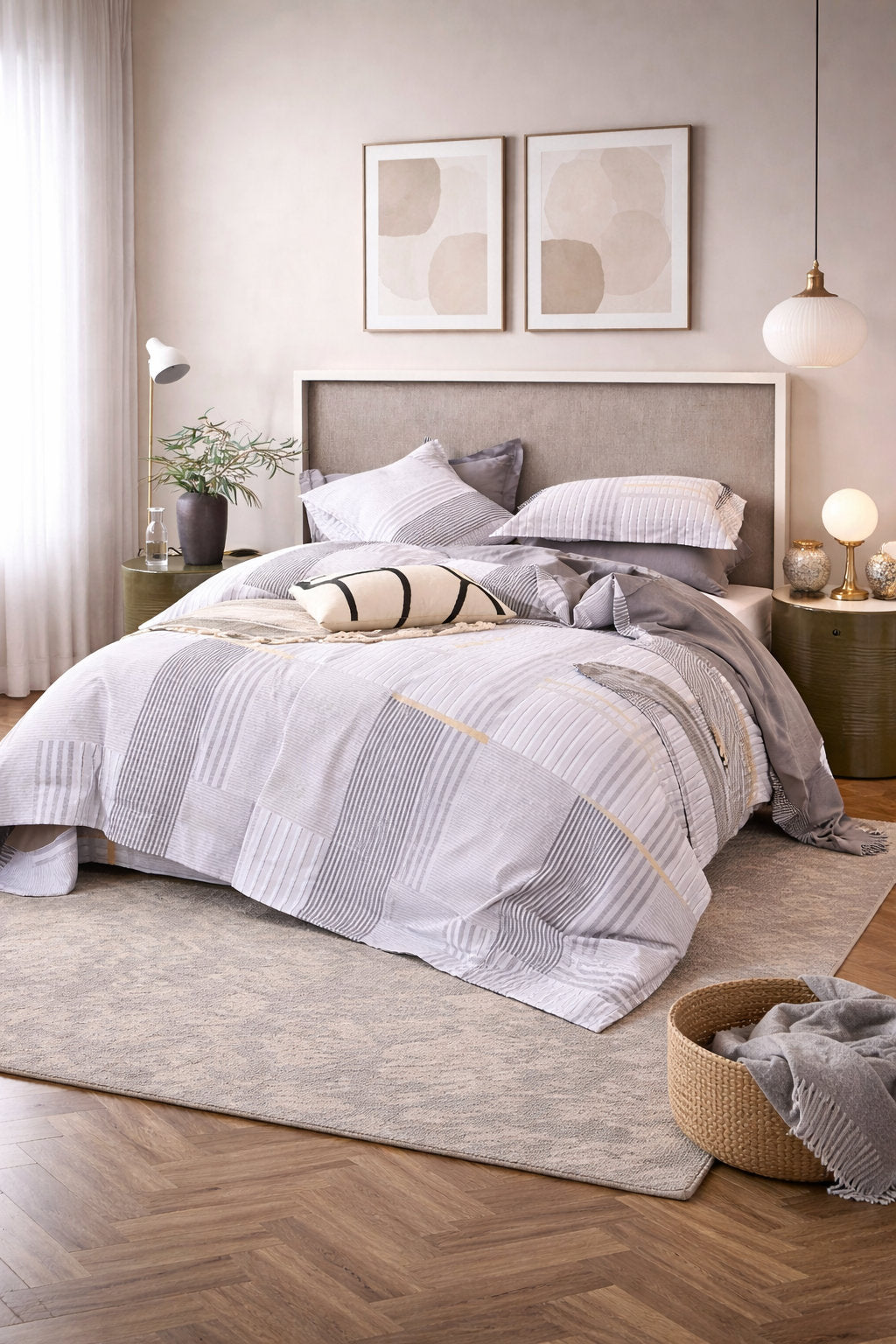 Andrew duvet cover set on a made bed