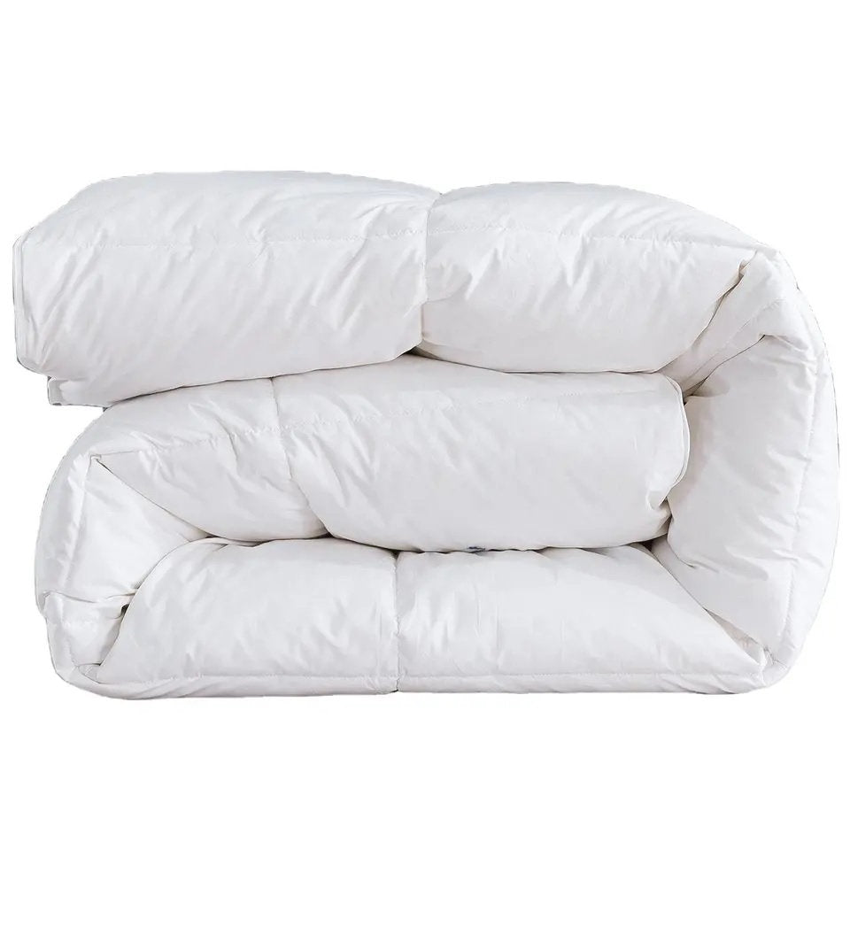 Microgel duvet insert on a bed