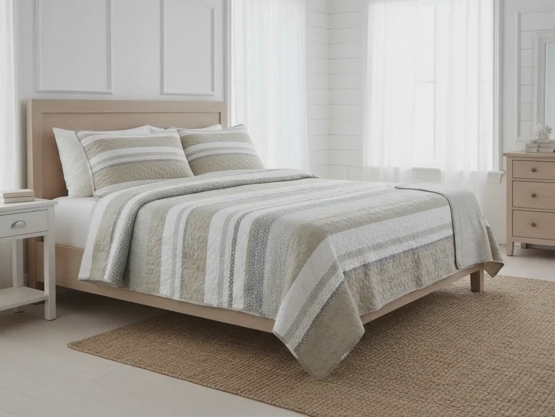 Harmonie Quilt Set — Taupe